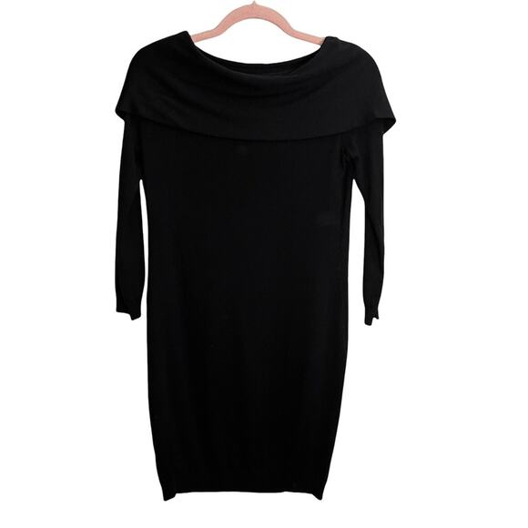 Moschino Black Virgin Wool Front Knot Mini Sweater Dress - Picture 3 of 9